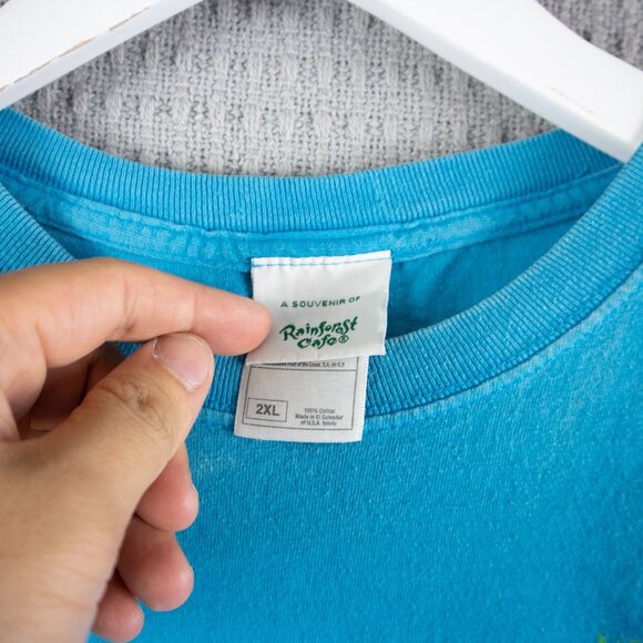 Rainforest Cafe Orlando Teal Tee Mens XXL - Picture 6 of 8